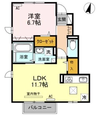 西牟田駅 徒歩71分 1階の物件間取画像